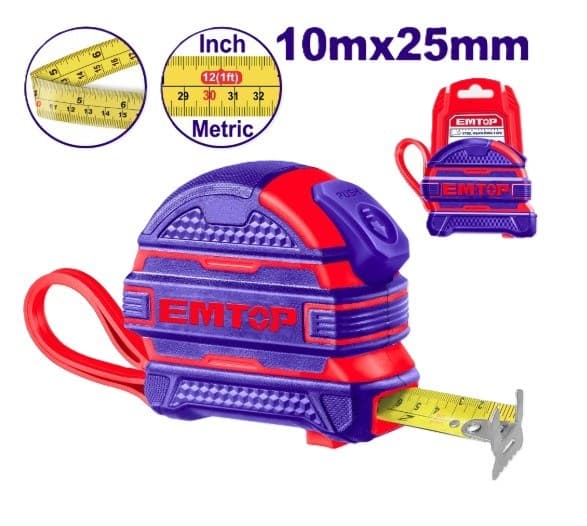 Trena 10 m × 25 mm com botão duplo